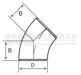 45°冲压弯头型号尺寸